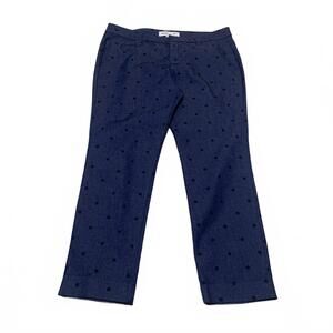 Old Navy Pixie Ankle Women's Cropped Pants Size 12 Blue with Polka Dots
